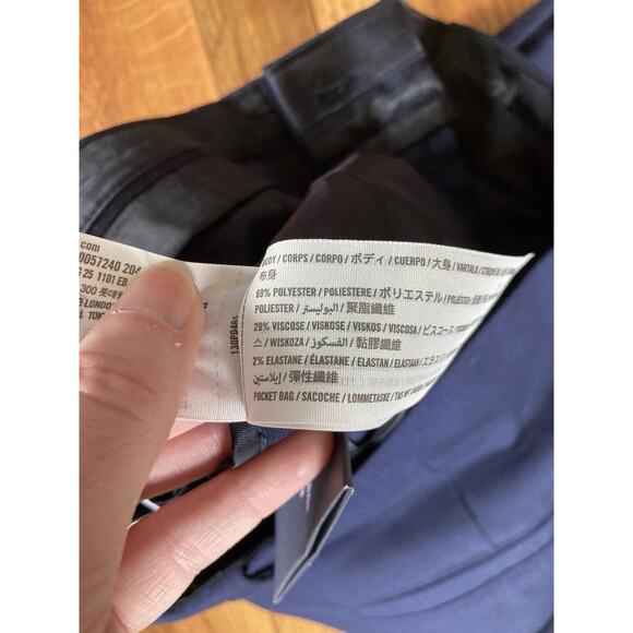 Abercrombie And Fitch A&F The Collin’s Slim Suit Pants 28x30 Deep Navy Preppy - Picture 8 of 9